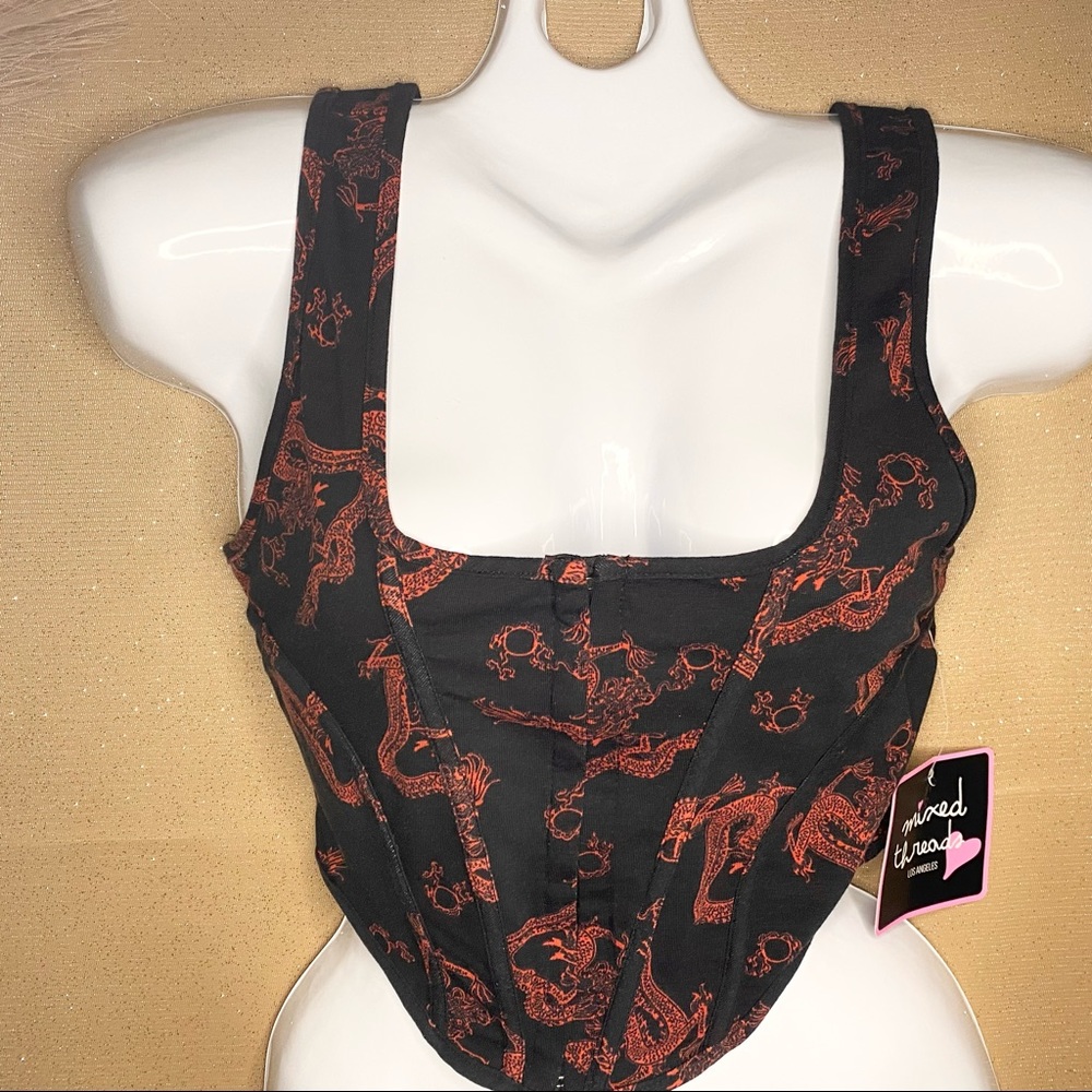 ✨SOLD✨ 🎉3 for $15🎉 Dragon Corset Crop Top
